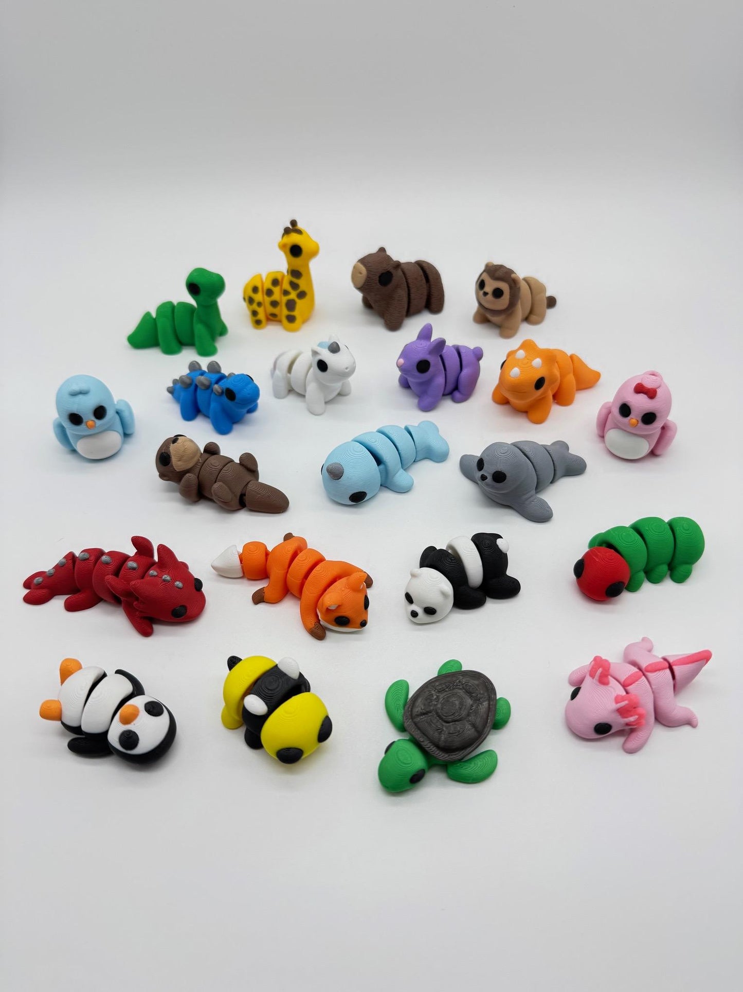 3D Printed Articulated Mini Animal Fidgets - Adorable and Fun Designs - Sensory Toy - ADHD Fidget - Party Favor or Gift - Cute Pocket Pet