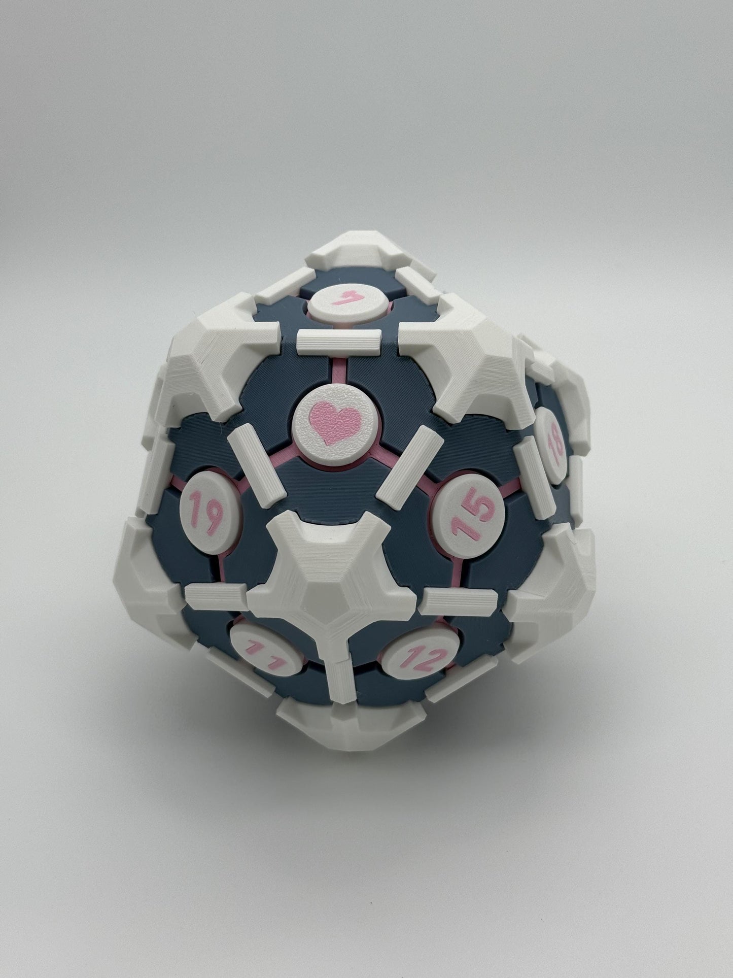 Portal Companion Cube 3D printed decorative D20