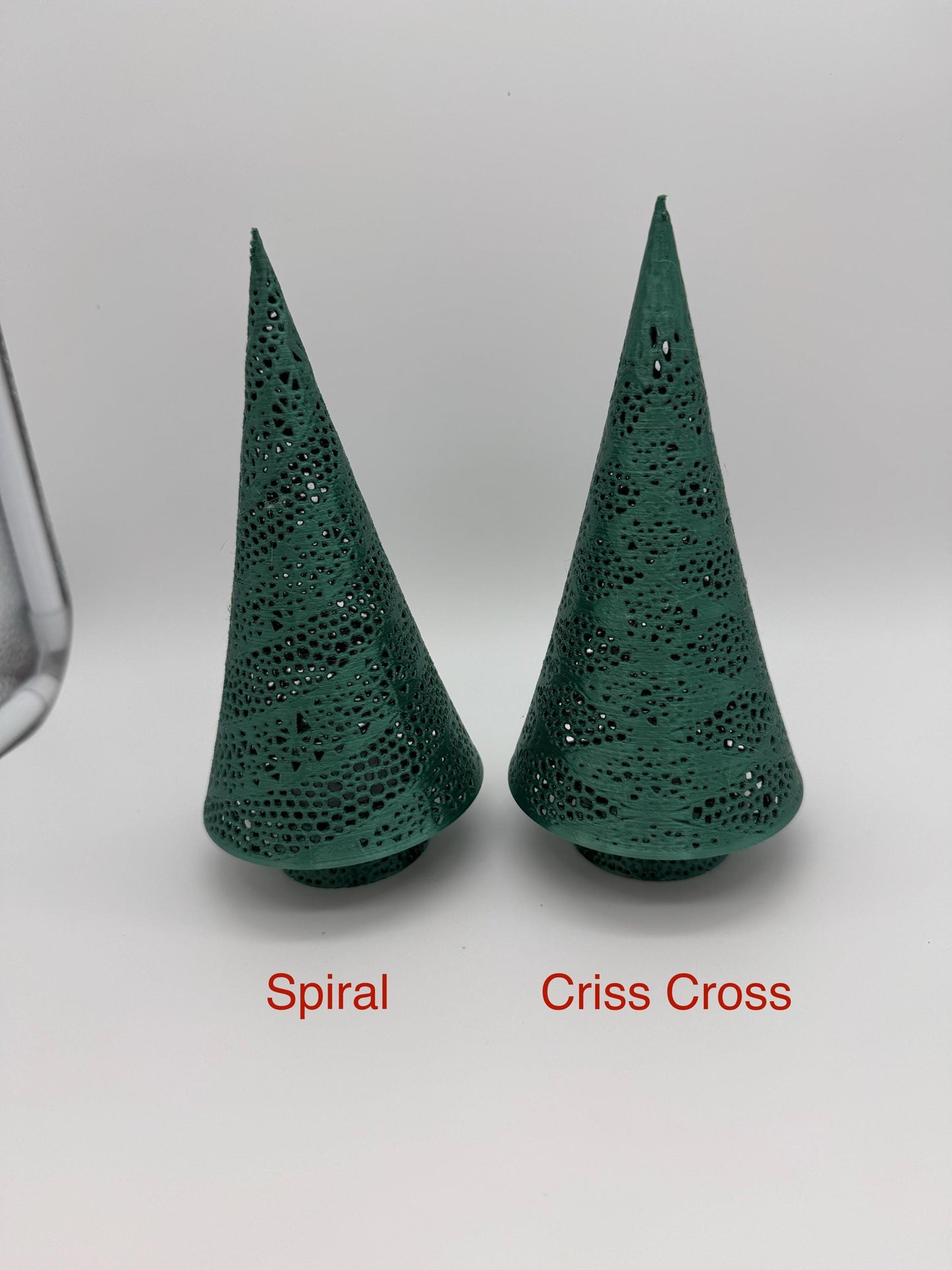 Shiny Christmas Tree Figurine with Tea Light - 3D Printed