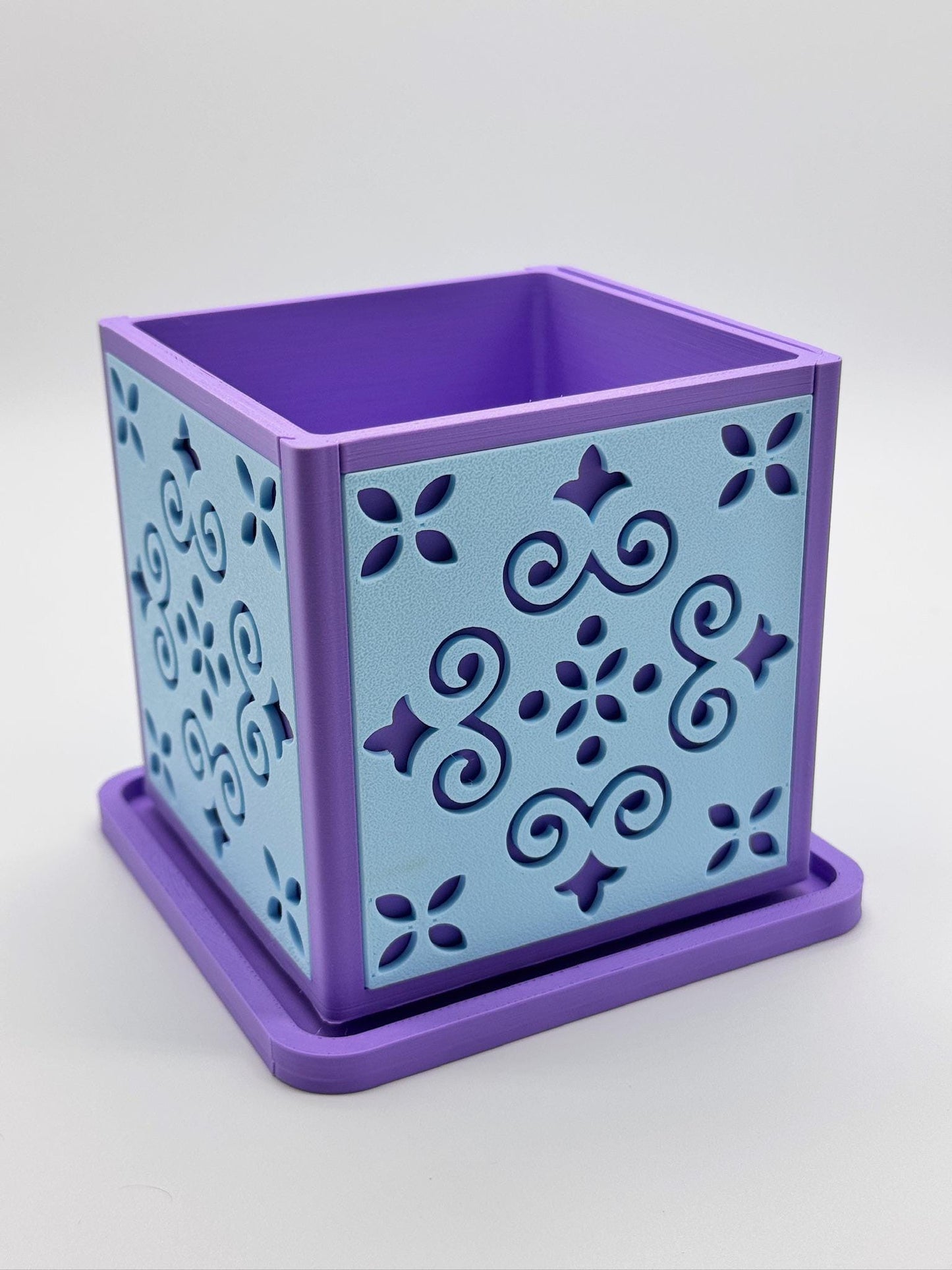 Modern Planter with Saucer | Indoor Plant Pot | Minimalist Decor | Perfect for Succulents, Small Plants, Cacti | 3D Printed | Tiles Model