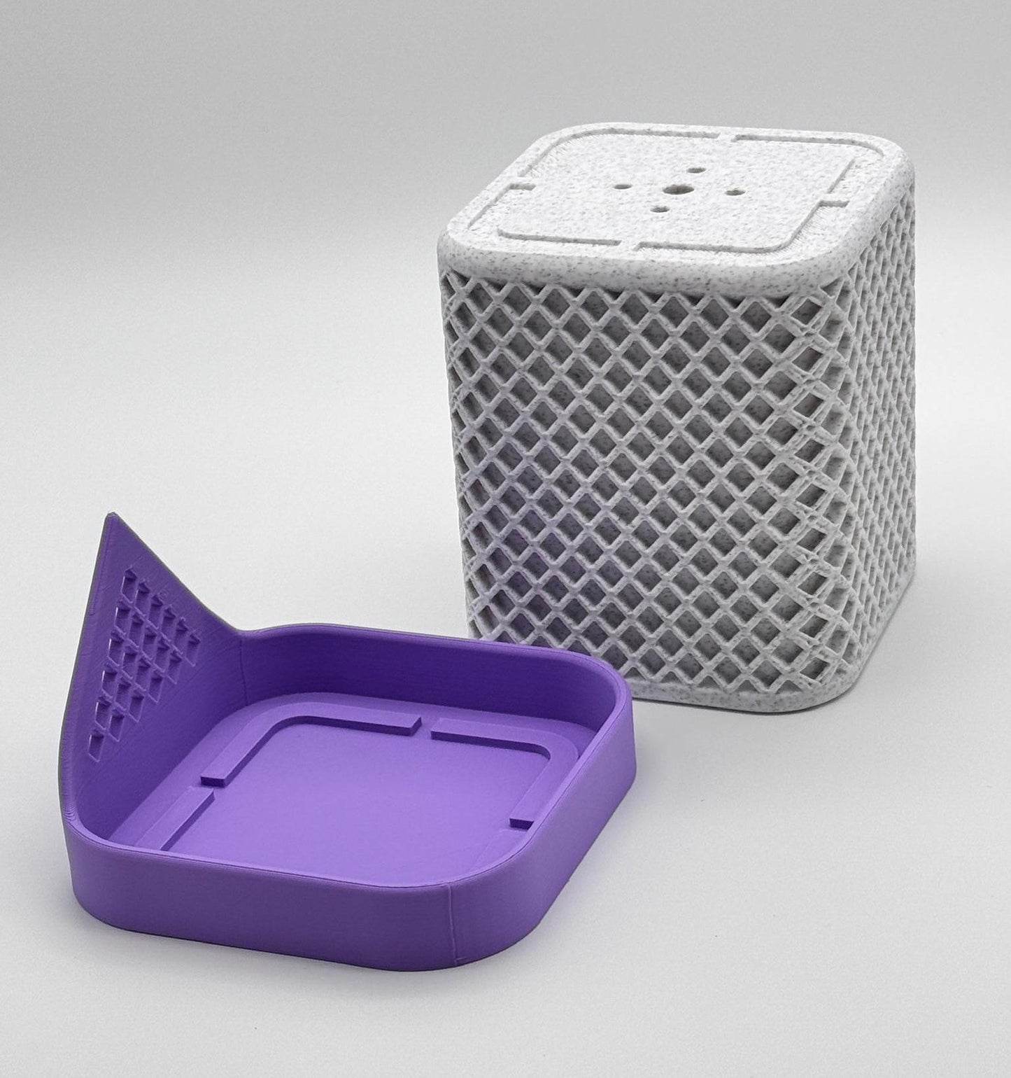 Modern Planter with Saucer | Indoor Plant Pot | Minimalist Decor | Perfect for Succulents, Small Plants, Cacti | 3D Printed | Lattice Model