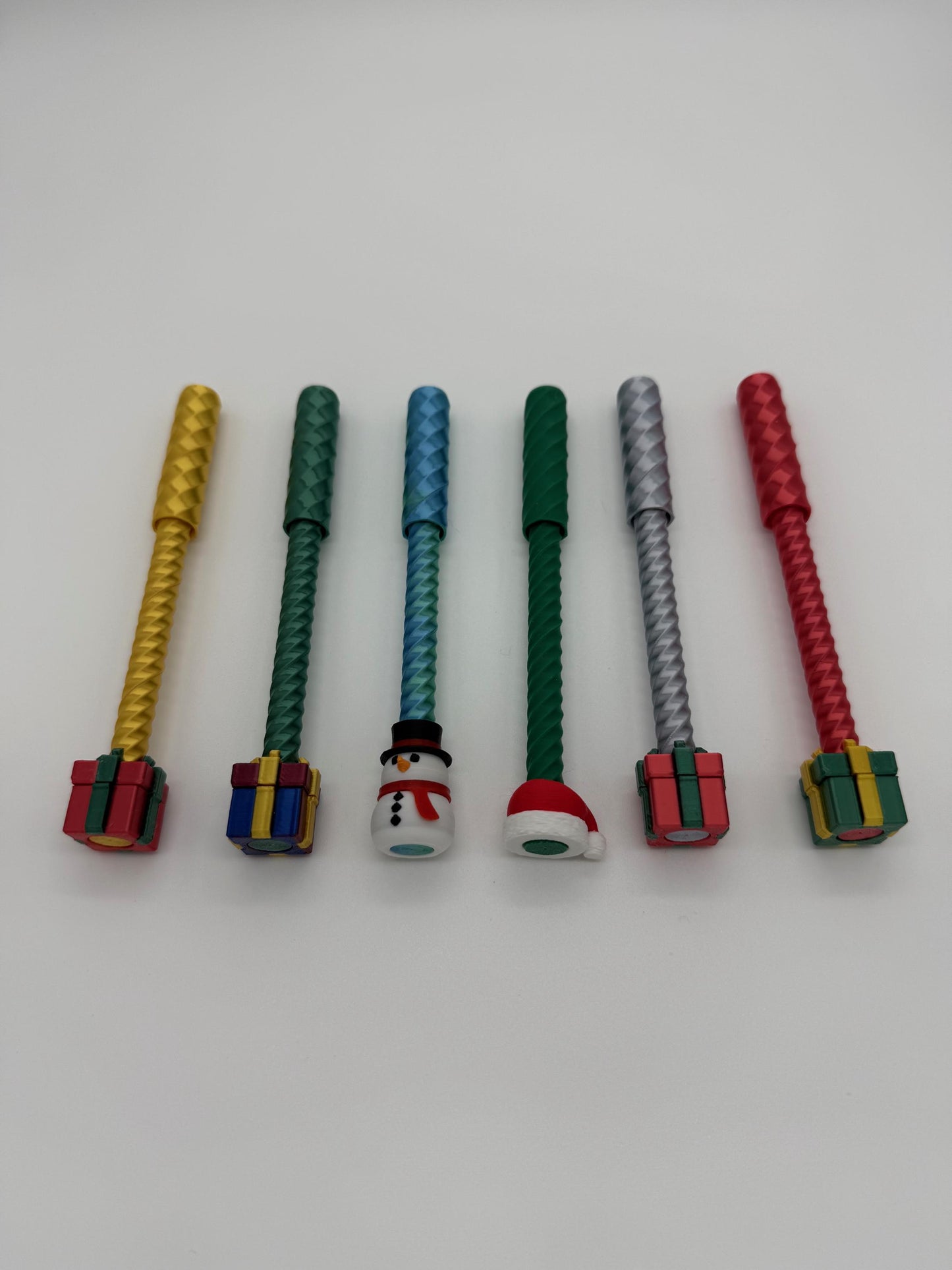 Winter themed fidget pens, small gift, gift for home or school, teacher gift, holiday gift, spiral pen, play, desk toy, stress relief.