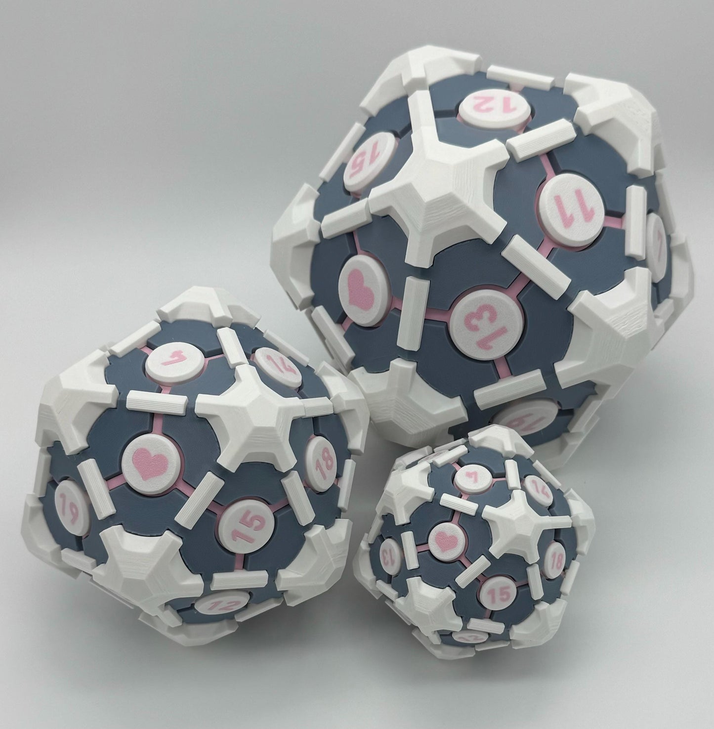 Portal Companion Cube 3D printed decorative D20