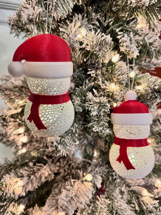 Snowman Ornament with Tea Light - 3D Printed