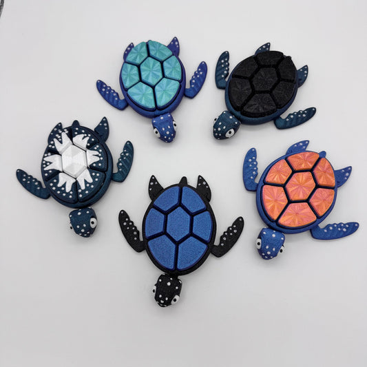 Cosmic Turtle Fidget Clickers - 3D Printed Stress Relief Toy, Satisfying Tactile and Auditory Sensory Stimulation