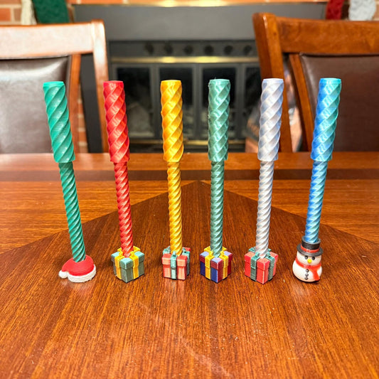 Winter themed fidget pens, small gift, gift for home or school, teacher gift, holiday gift, spiral pen, play, desk toy, stress relief.