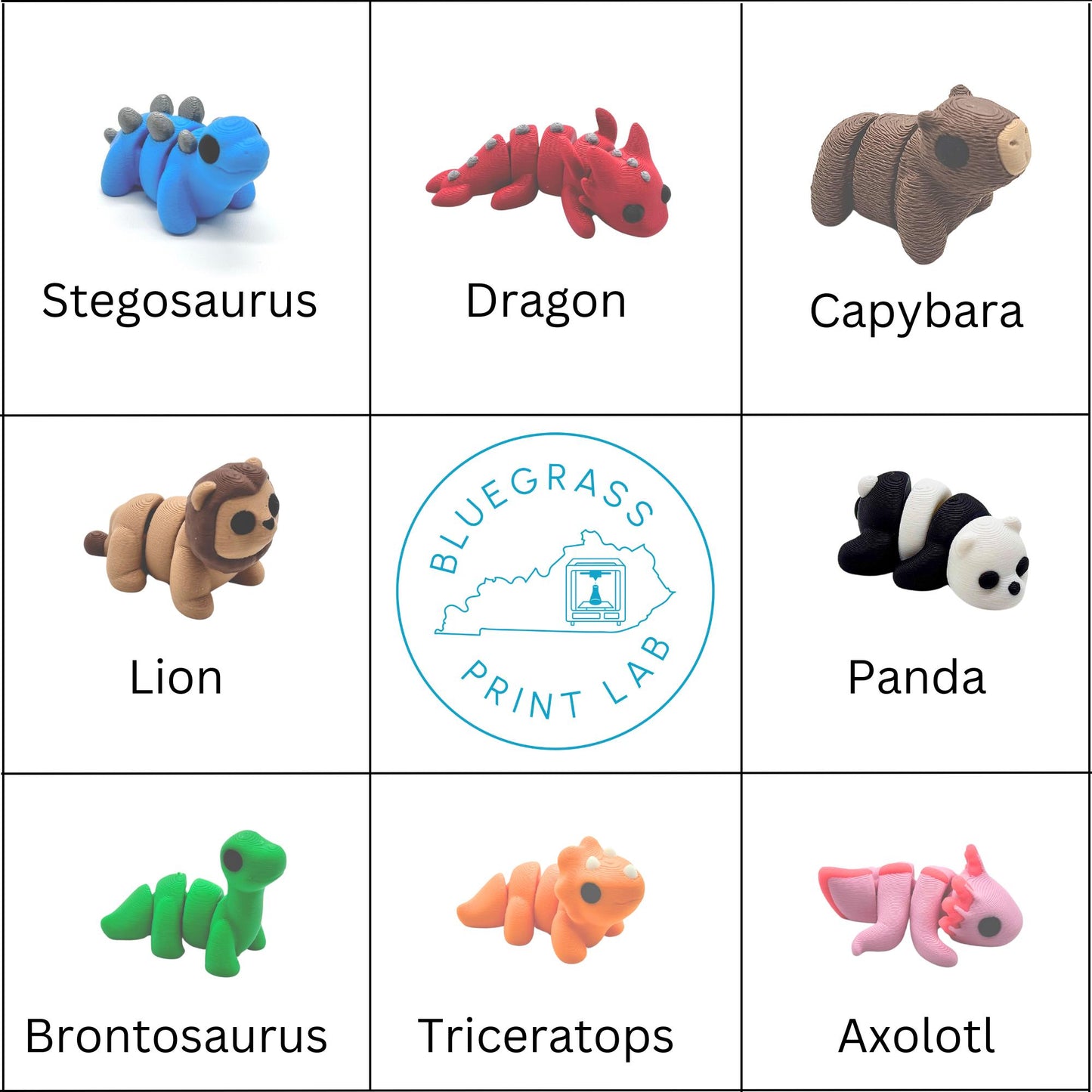 3D Printed Articulated Mini Animal Fidgets - Adorable and Fun Designs - Sensory Toy - ADHD Fidget - Party Favor or Gift - Cute Pocket Pet