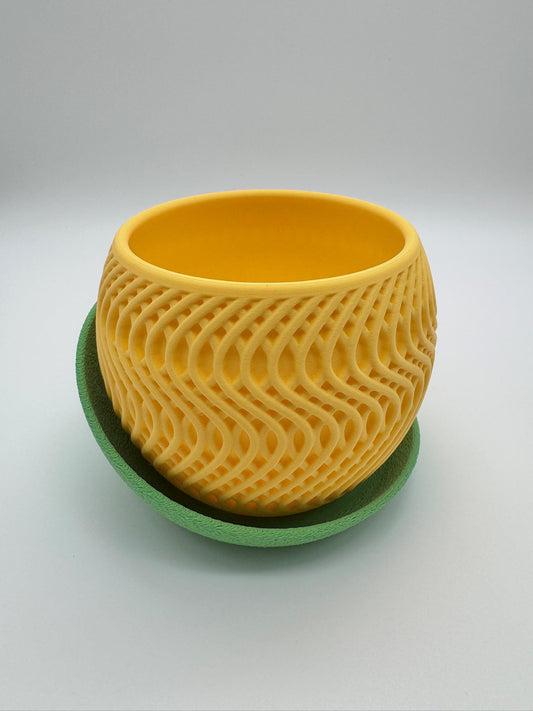 Modern Planter with Saucer | Indoor Plant Pot | Minimalist Decor | Perfect for Succulents, Small Plants, Cacti | 3D Printed | Radiant Model