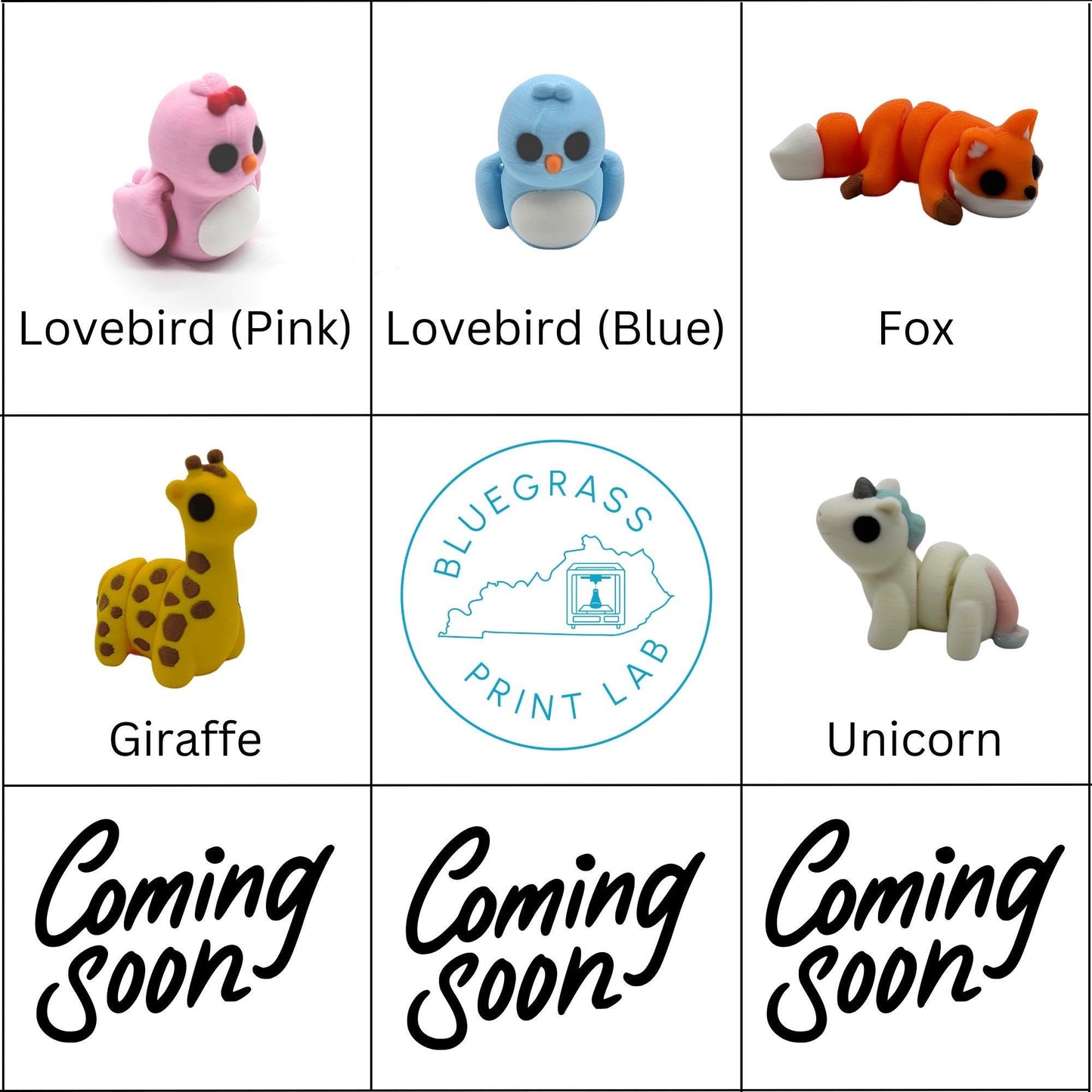3D Printed Articulated Mini Animal Fidgets - Adorable and Fun Designs - Sensory Toy - ADHD Fidget - Party Favor or Gift - Cute Pocket Pet