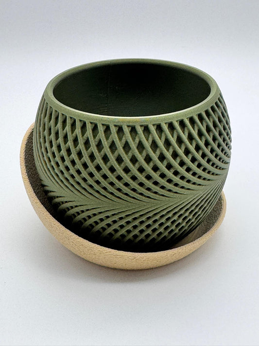 Modern Planter with Saucer | Indoor Plant Pot | Minimalist Decor | Perfect for Succulents, Small Plants, & Cacti | 3D Printed | Drift Model